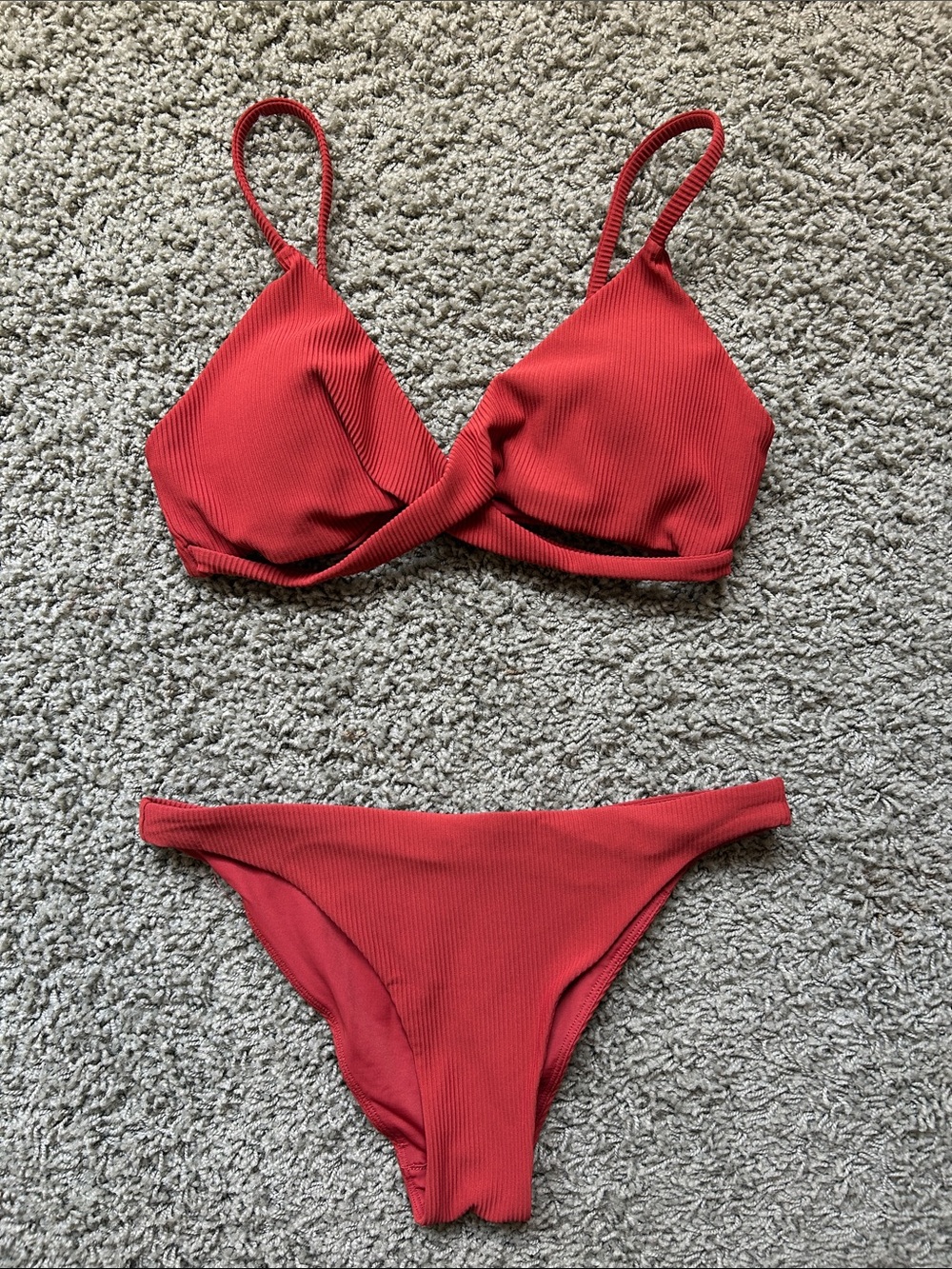 lululemon athletica Textured Red Two-Piece Bikini